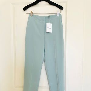 theory clean tapered pants sky modern crepe size00 baby tiffiany color